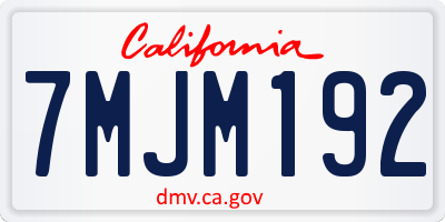 CA license plate 7MJM192