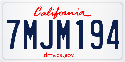 CA license plate 7MJM194