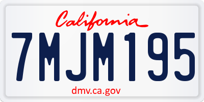 CA license plate 7MJM195