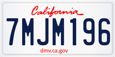 CA license plate 7MJM196