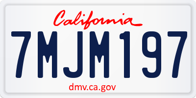 CA license plate 7MJM197