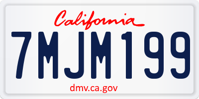 CA license plate 7MJM199