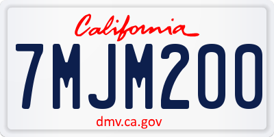 CA license plate 7MJM200