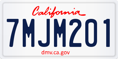 CA license plate 7MJM201