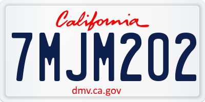 CA license plate 7MJM202