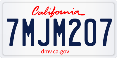 CA license plate 7MJM207