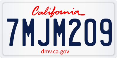 CA license plate 7MJM209