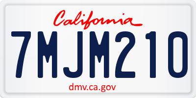 CA license plate 7MJM210