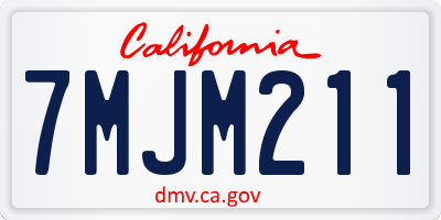 CA license plate 7MJM211