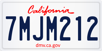 CA license plate 7MJM212