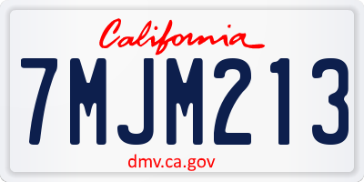 CA license plate 7MJM213