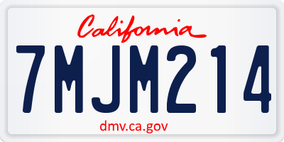 CA license plate 7MJM214