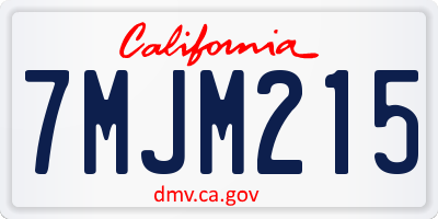 CA license plate 7MJM215