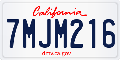 CA license plate 7MJM216