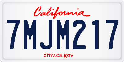 CA license plate 7MJM217