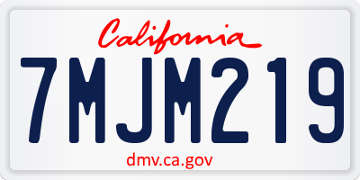 CA license plate 7MJM219