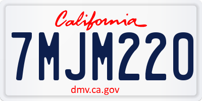 CA license plate 7MJM220