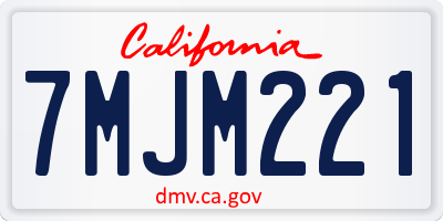 CA license plate 7MJM221