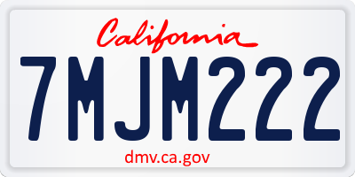 CA license plate 7MJM222