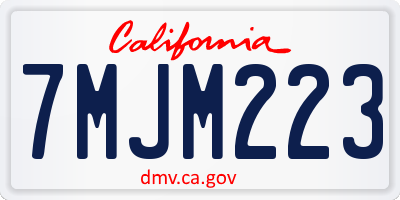 CA license plate 7MJM223