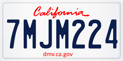 CA license plate 7MJM224