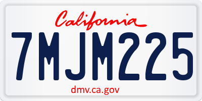 CA license plate 7MJM225