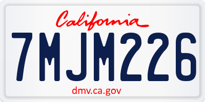 CA license plate 7MJM226