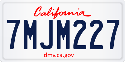 CA license plate 7MJM227