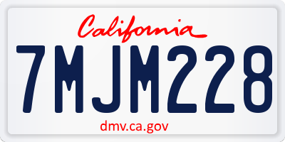 CA license plate 7MJM228