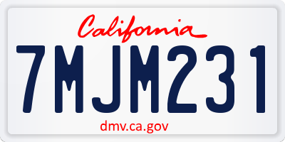 CA license plate 7MJM231