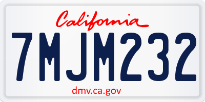 CA license plate 7MJM232