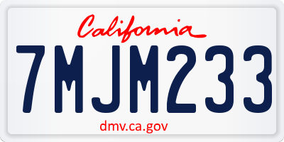 CA license plate 7MJM233