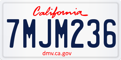 CA license plate 7MJM236