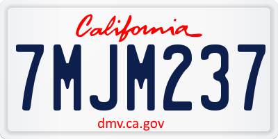 CA license plate 7MJM237