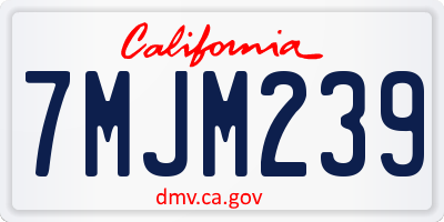 CA license plate 7MJM239