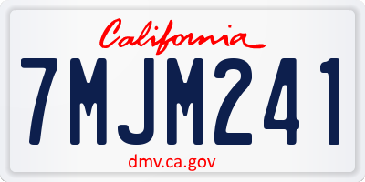 CA license plate 7MJM241