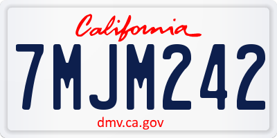 CA license plate 7MJM242