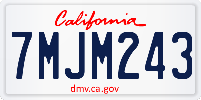 CA license plate 7MJM243