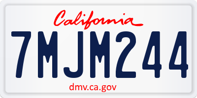 CA license plate 7MJM244