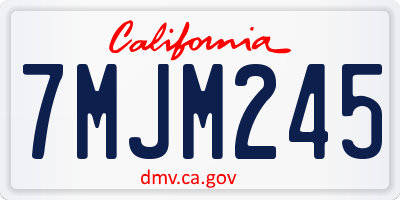 CA license plate 7MJM245