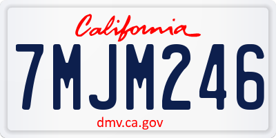 CA license plate 7MJM246