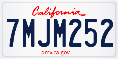 CA license plate 7MJM252