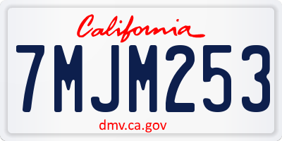 CA license plate 7MJM253