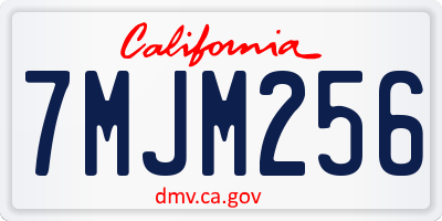 CA license plate 7MJM256