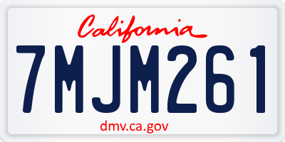 CA license plate 7MJM261