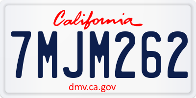 CA license plate 7MJM262