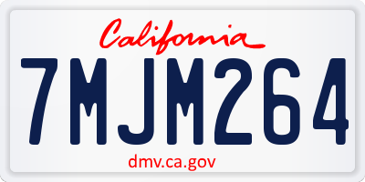 CA license plate 7MJM264