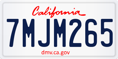 CA license plate 7MJM265