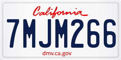 CA license plate 7MJM266