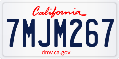 CA license plate 7MJM267